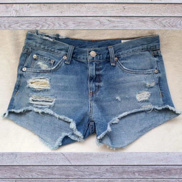rag & bone Pants - Rag and Bone Gunner Distressed Cut Off Shorts